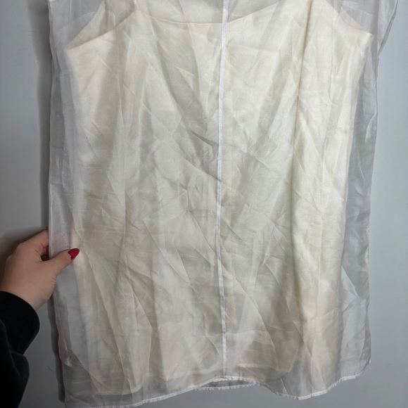 Reformation Vina Mesh Overlay Silk Minidress 4 Ivory - Picture 12 of 12